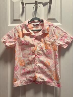 Serena Williams x Janie and Jack Pink Palm Leaf Print Shirt Toddler Boys 4T